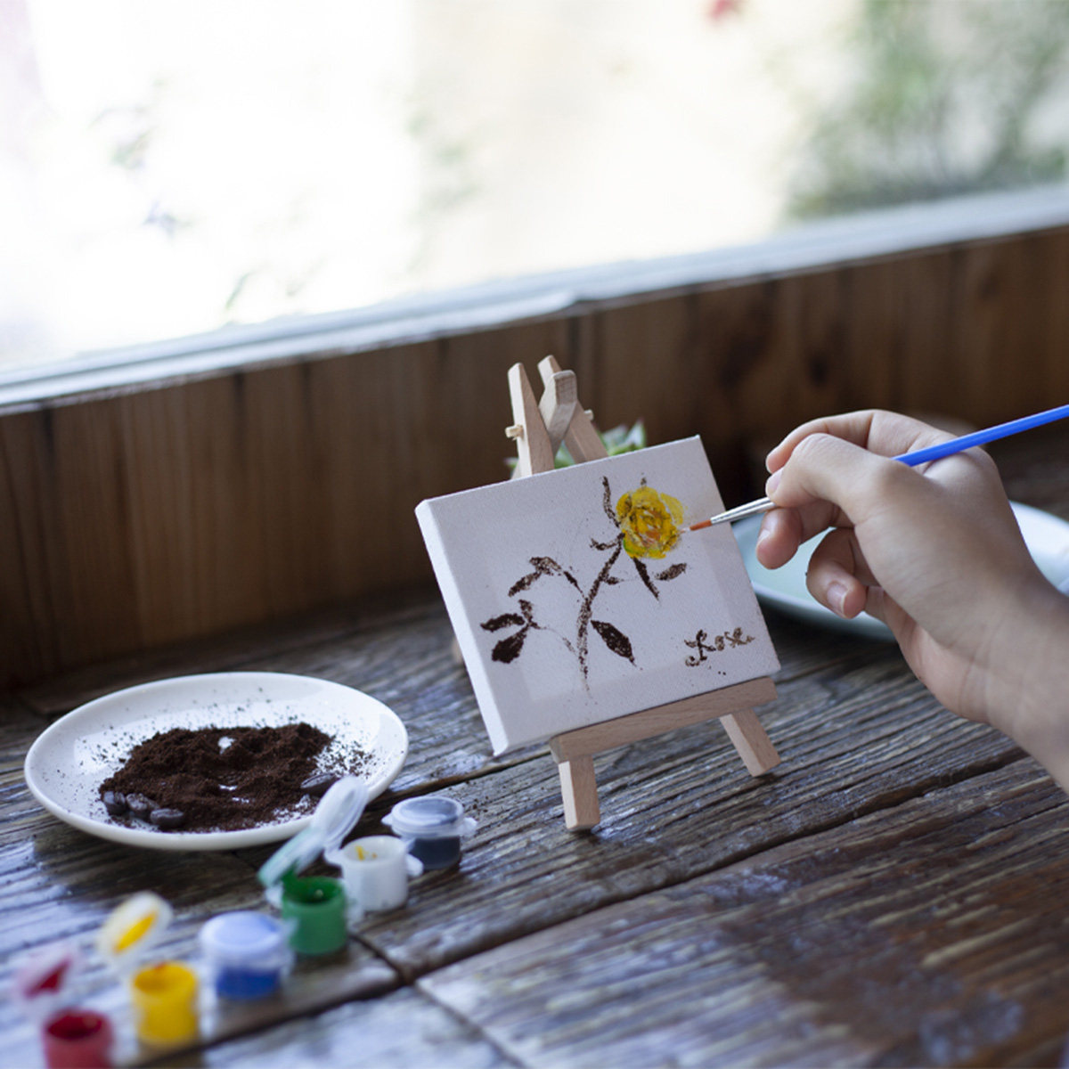 Kids Art Easel - 10Pcs Mini Wooden Easel with Tight-Fit
