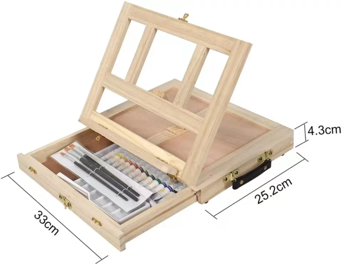 Kids Art Easel - Portable Wooden Table Easel for Artists