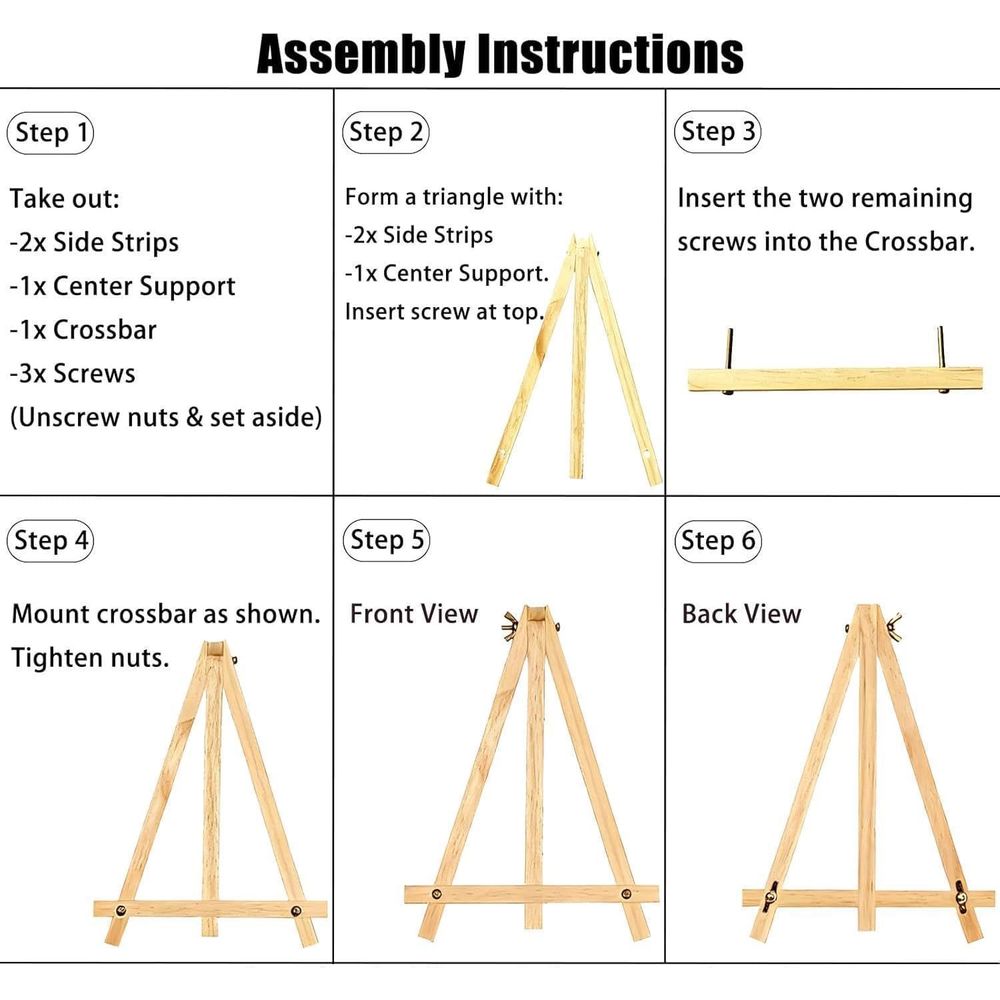 6 Pack 9 Inch Wood Easels, Tab - Kids Art Easel recension och pris