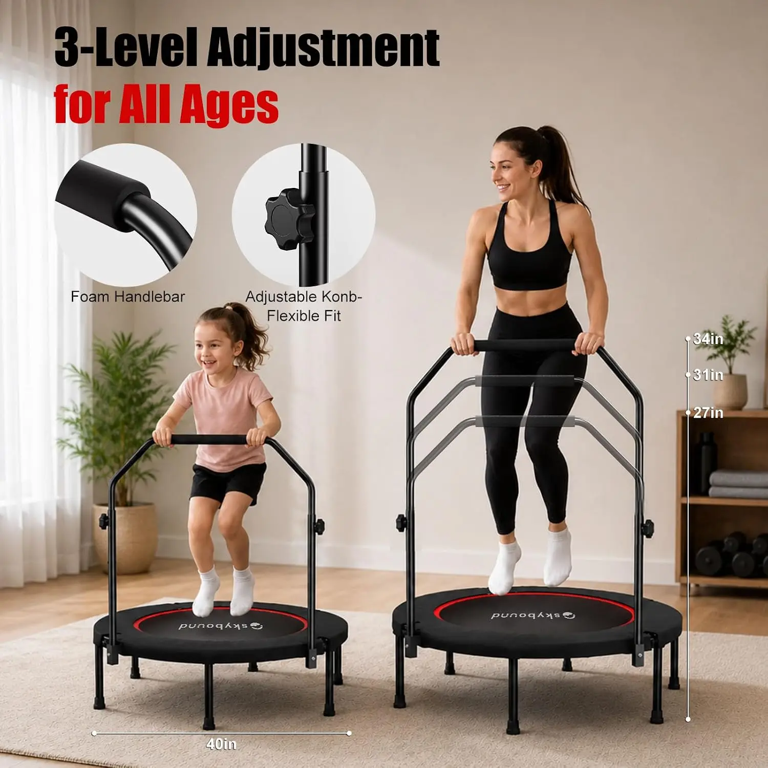 Rebounder Trampoline for Adult - Trampoline Mini Indoor recension och pris