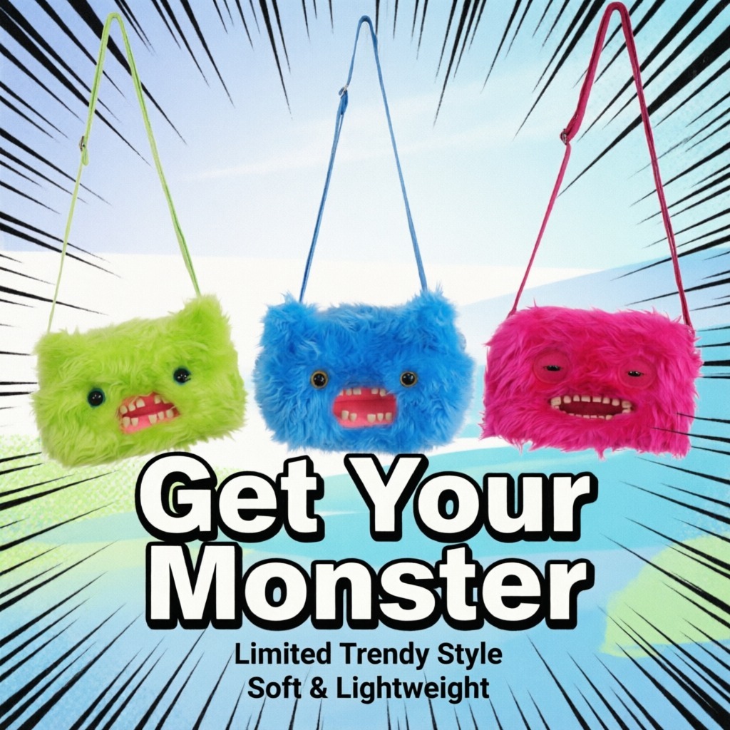 Cute Monster Plush Crossbody B - Kids Toys Hong Kong recension och pris