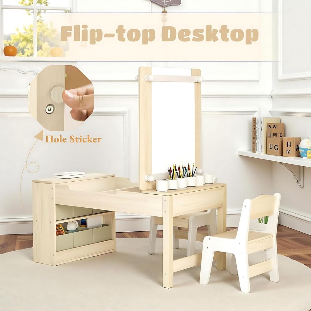 Kids Art Table and Chairs Set, - Kids Art Easel recension och pris