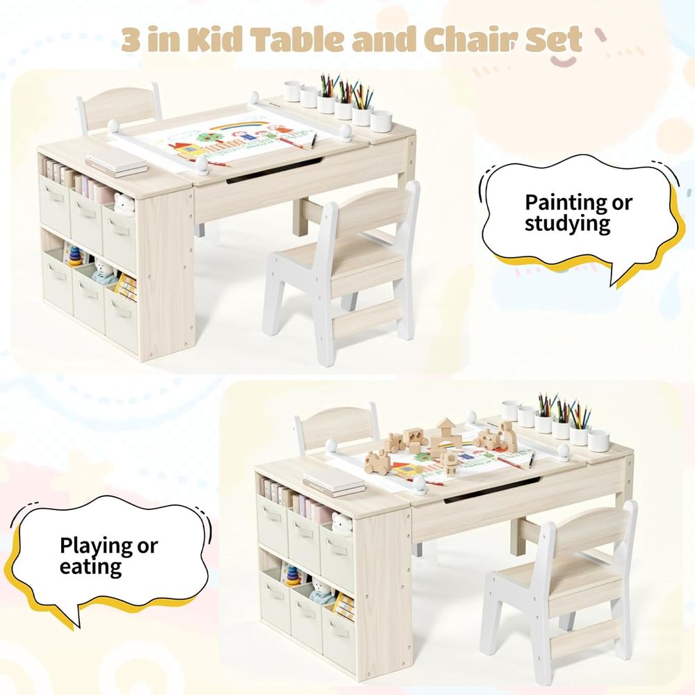Kids Art Table and Chairs Set, - Kids Art Easel recension och pris