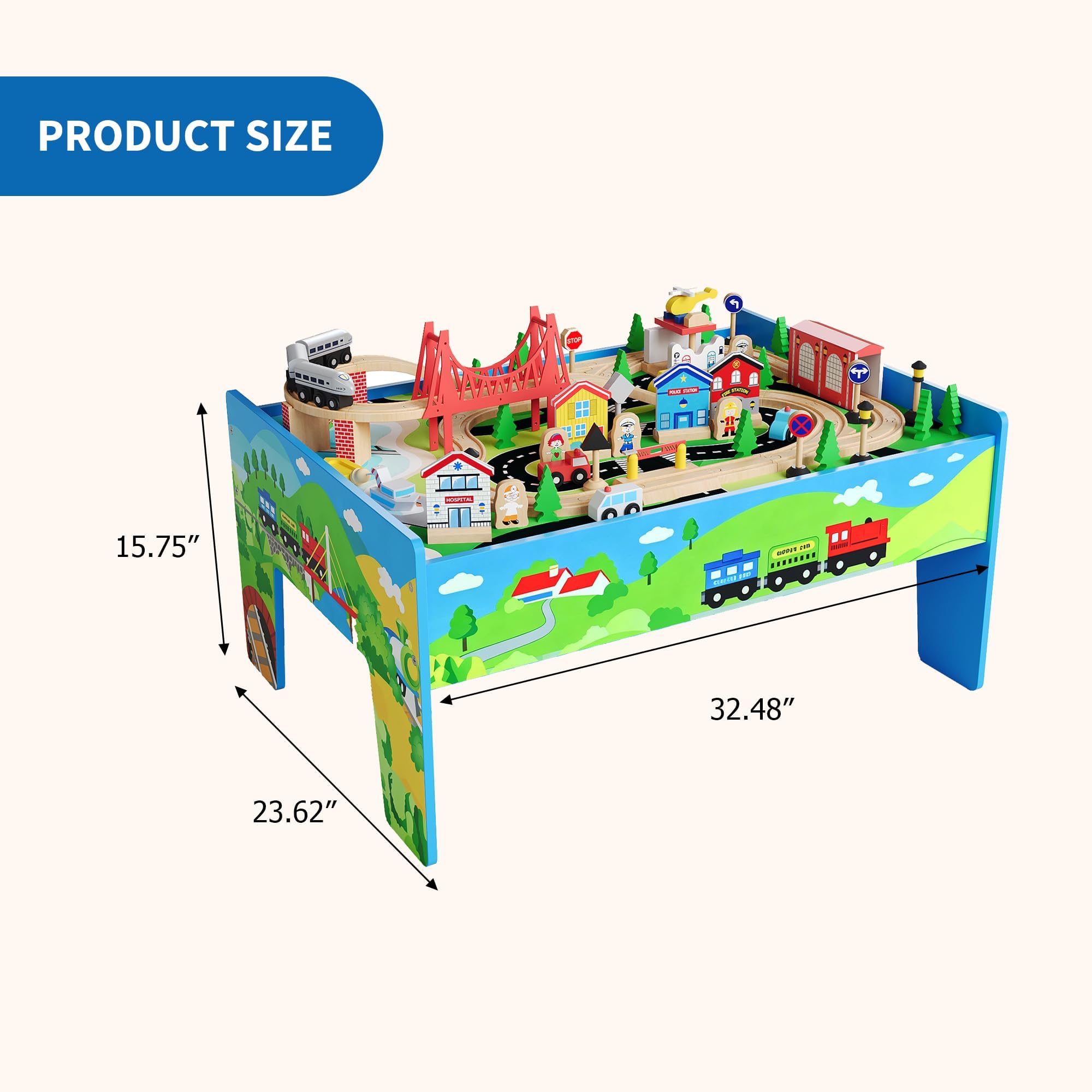 78PCS 4-in-1 Wooden Train Tabl - Kids Art Easel recension och pris