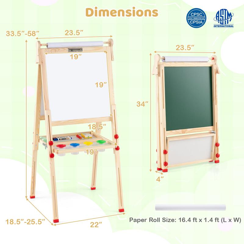 3-in-1 Double-Sided Folding Wo - Kids Art Easel recension och pris