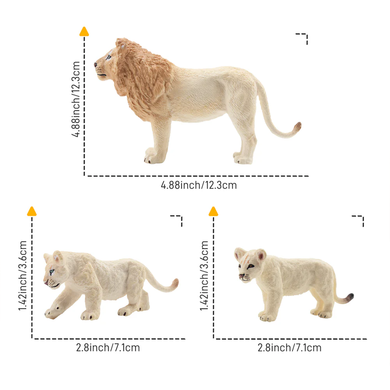 6Pcs Simulation White Lion Fam - Kids Toys Variety recension och pris