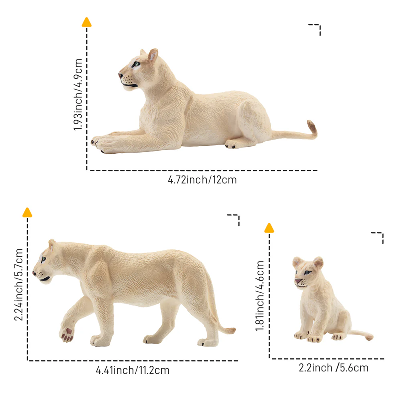 6Pcs Simulation White Lion Fam - Kids Toys Variety recension och pris